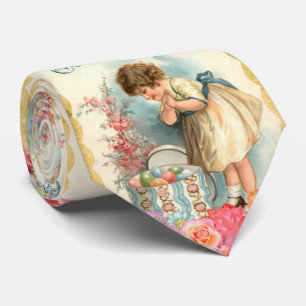 Vintage Easter Spring And Egg  Tie