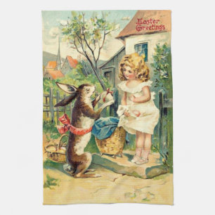 Vintage : easter - tea towel