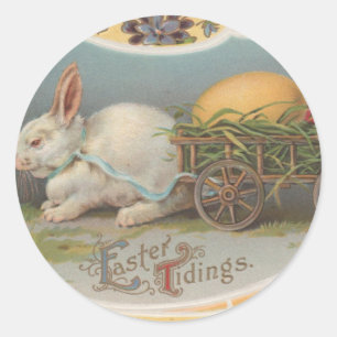 Vintage Easter Tidings Classic Round Sticker