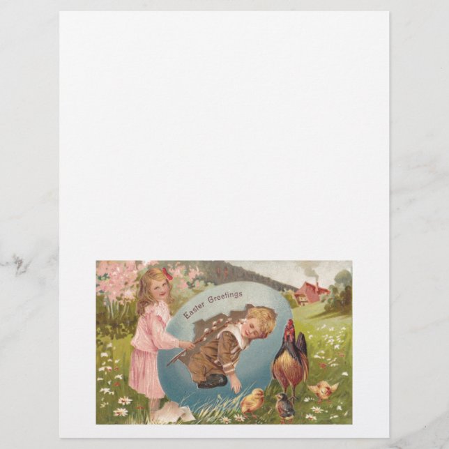 Vintage Easter Victorian Girl & Boy (Front)