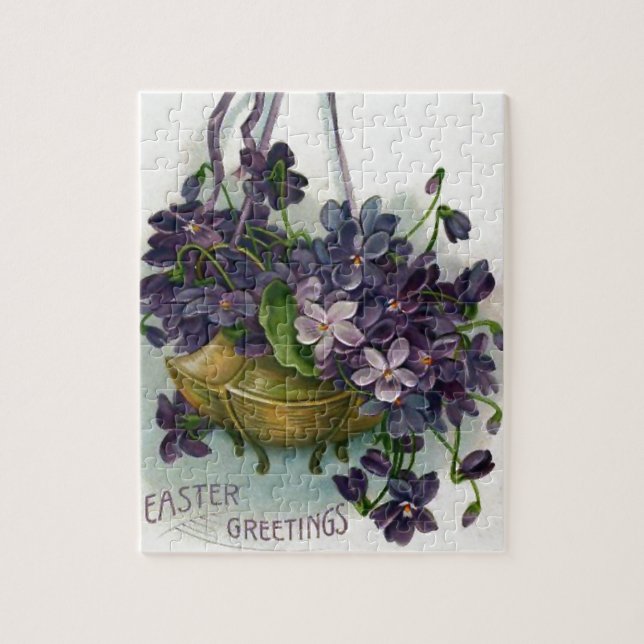 Vintage Easter Violets Jigsaw Puzzle (Vertical)