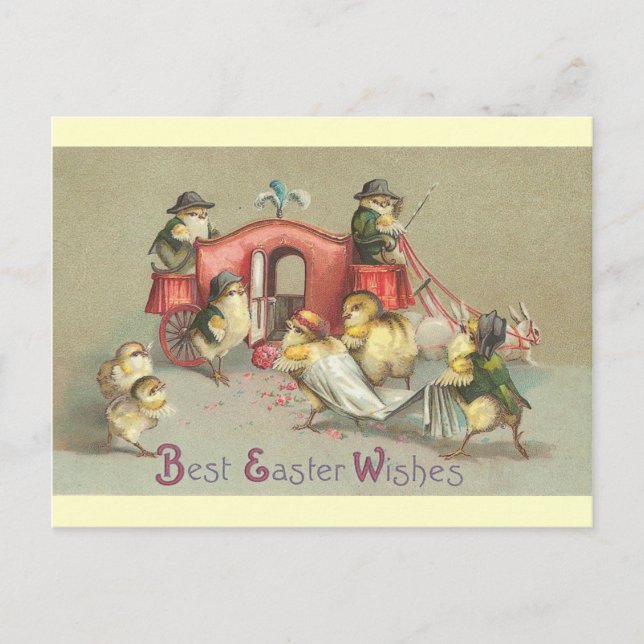 Vintage Easter Wedding - Carriage Holiday Postcard (Front)