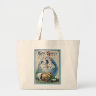 Vintage Easter White Rabbits and Baby Chick. ZSSG Large Tote Bag