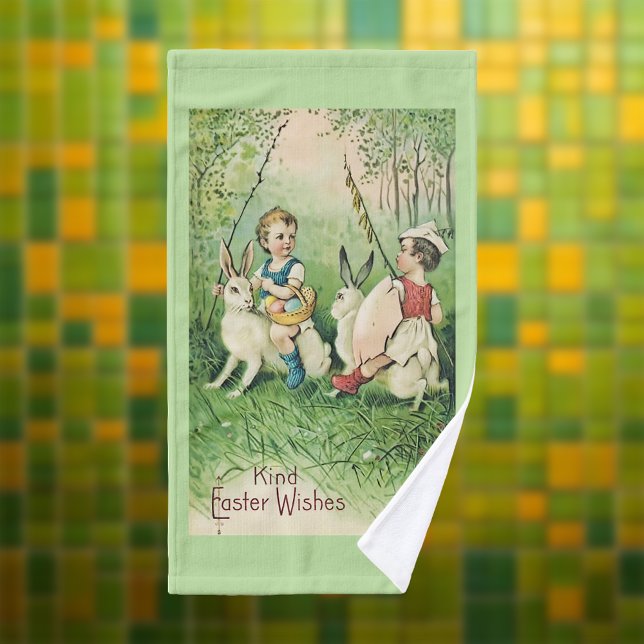 Vintage Easter Wishes Hand Towel (Creator Uploaded)