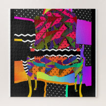 Vintage Easy Armchair Chevron Dots Puzzle