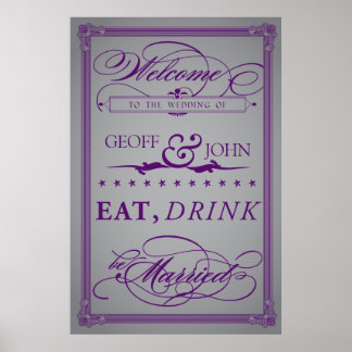 Vintage "Eat, Drink, Be Married" Wedding Poster