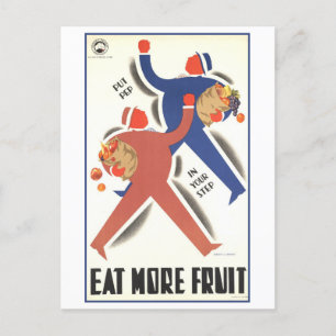 Vintage "Eat More Fruit" Poster Postcard