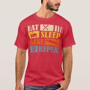 Vintage Eat Sleep Bake Repeat Funny Baking Gifts T-Shirt