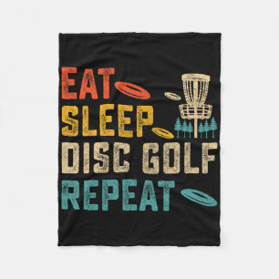 Vintage Eat Sleep Disc Golf Repeat Player Golfer G Fleece Blanket
