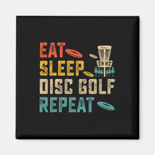 Vintage Eat Sleep Disc Golf Repeat Player Golfer G Magnet