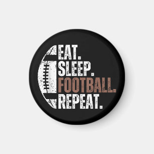 Vintage Eat Sleep Football Repeat Magnet