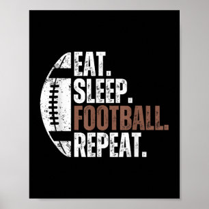 Vintage Eat Sleep Football Repeat Poster