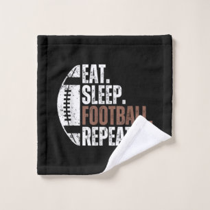 Vintage Eat Sleep Football Repeat Wash Cloth