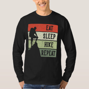 Vintage Eat Sleep Hike Repeat Hiking Hiker T-Shirt