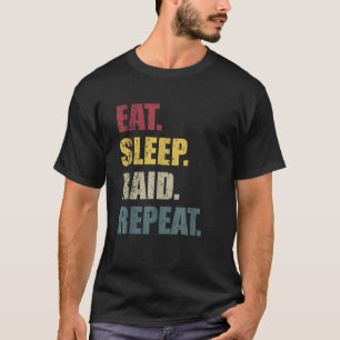 Vintage Eat Sleep Raid Repeat Video Game Lover Des T-Shirt
