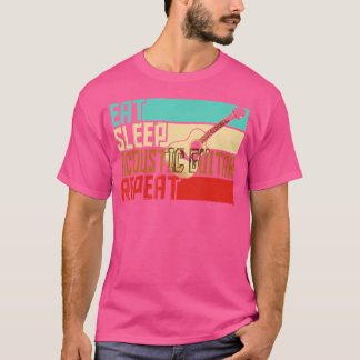 Vintage Eat Sleep Repeat Acoustic Guitar T-Shirt