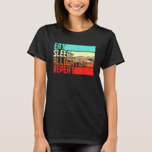 Vintage Eat Sleep Repeat Alligator T-Shirt