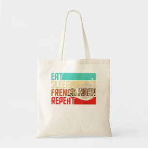 Vintage Eat Sleep Repeat French Horn4 Tote Bag