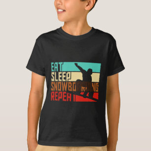 Vintage Eat Sleep Repeat Snowboarding T-Shirt