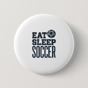 Vintage Eat Sleep Soccer Shirt Design (2)_1 6 Cm Round Badge