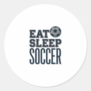 Vintage Eat Sleep Soccer Shirt Design (2)_1 Classic Round Sticker