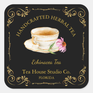 Vintage Echinacea Tea Square Label