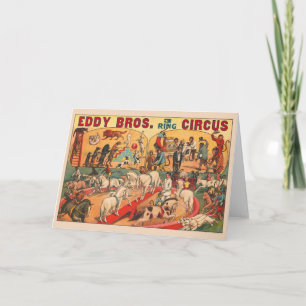 Vintage Eddy Brothers Circus Poster Card