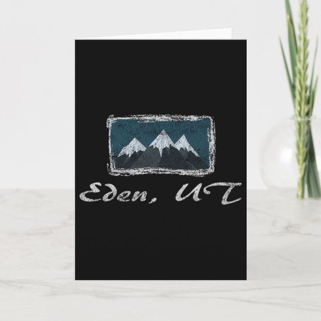 Vintage Eden Utah Winter Skiing Fun  Card (Front)