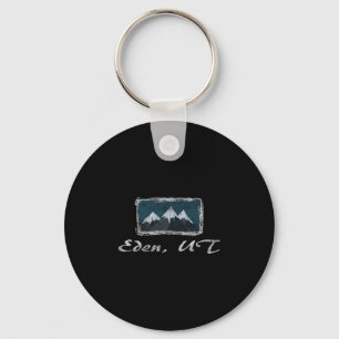 Vintage Eden Utah Winter Skiing Fun  Key Ring