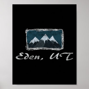 Vintage Eden Utah Winter Skiing Fun Poster
