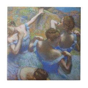 Vintage Edgar Degas Blue Dancers Ballet Art Tile