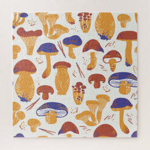 Vintage Edible Mushrooms Illustration Jigsaw Puzzle