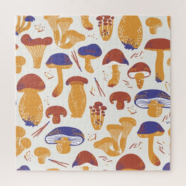 Vintage Edible Mushrooms Illustration Jigsaw Puzzle (Vertical)