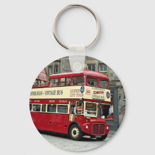 Vintage Edinburgh Tour Bus, Scotland, UK Key Ring