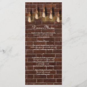 Vintage Edison Lightbulbs Industrial Chic Menu