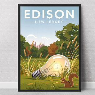 Vintage Edison New Jersey Poster