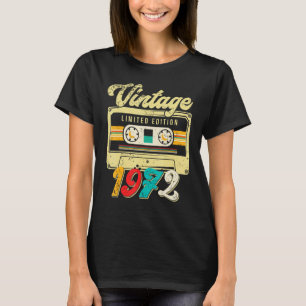 Vintage Edition Born In 1972 Classic Cassette 49 Y T-Shirt