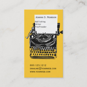 Vintage Editor Retro Cool Typewriter Business Card