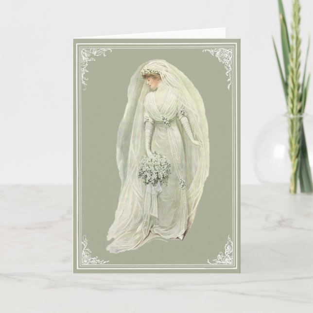Vintage Edwardian Bride Greeting Card (Front)