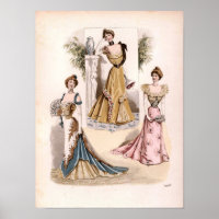 Vintage Edwardian Fashion Ladies In Mirror