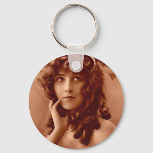 Vintage Edwardian Girl Key Ring