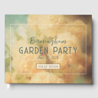 Vintage Effect Snowball Tree Flowers Painting Gues Guest Book