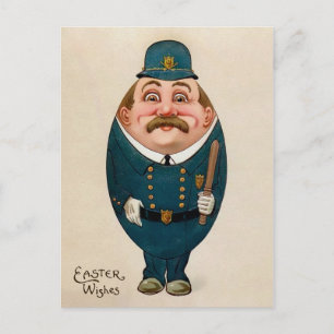 Vintage Egg Cop Easter Postcard