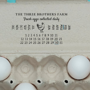 Vintage Egg Laid Date Business Farm Self-inking Stamp