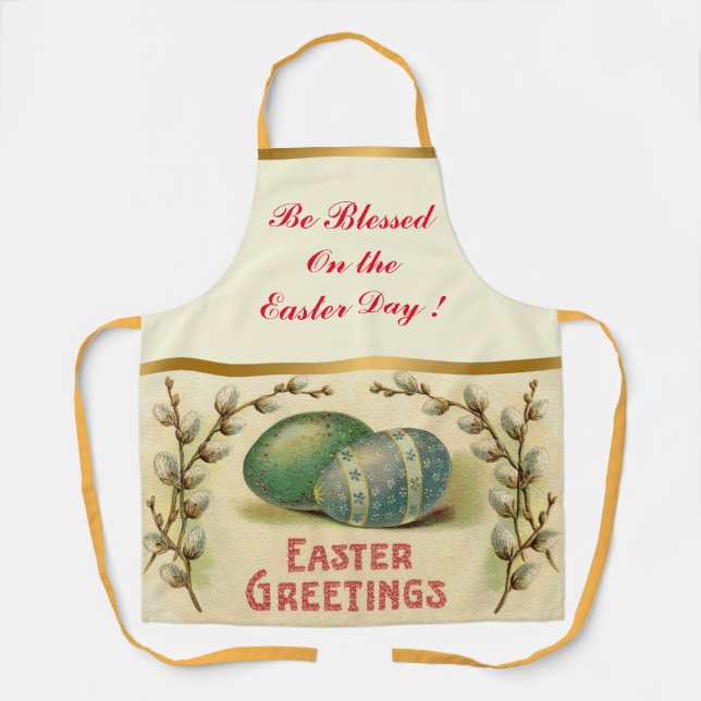 Vintage Eggs Easter Holiday Apron (Front)