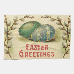 Vintage Eggs Easter Holiday Tea Towel