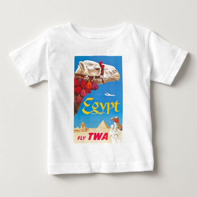 Vintage Egypt Air Travel Advertisement Baby T-Shirt (Front)