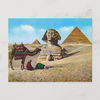 Vintage Egypt, Excavated Sphinx, Giza Postcard