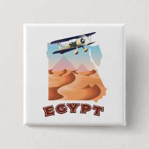 Vintage Egypt Map travel poster 15 Cm Square Badge