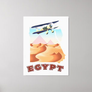 Vintage Egypt Map travel poster Canvas Print